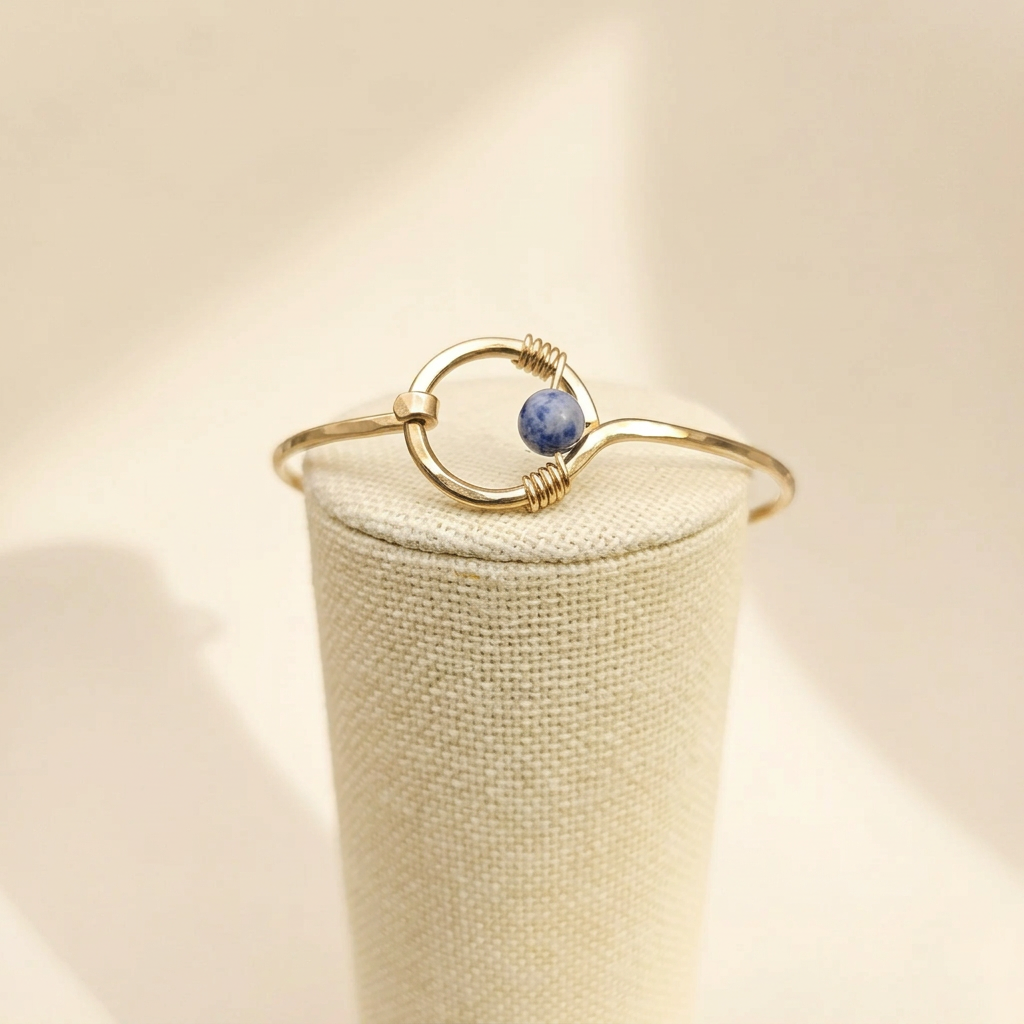 Blue-stone bracelet, top view