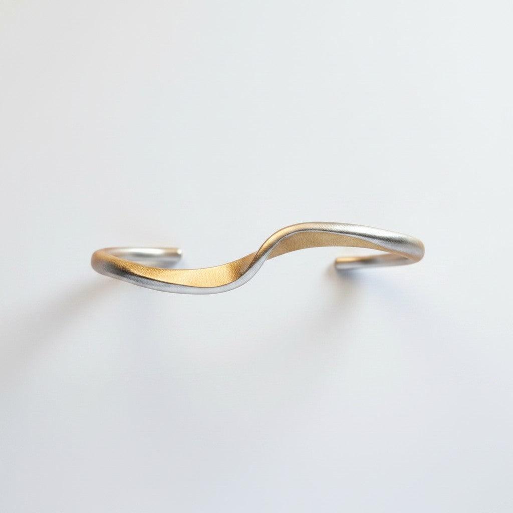 Handcrafted Brass Wave Cuff Bracelet