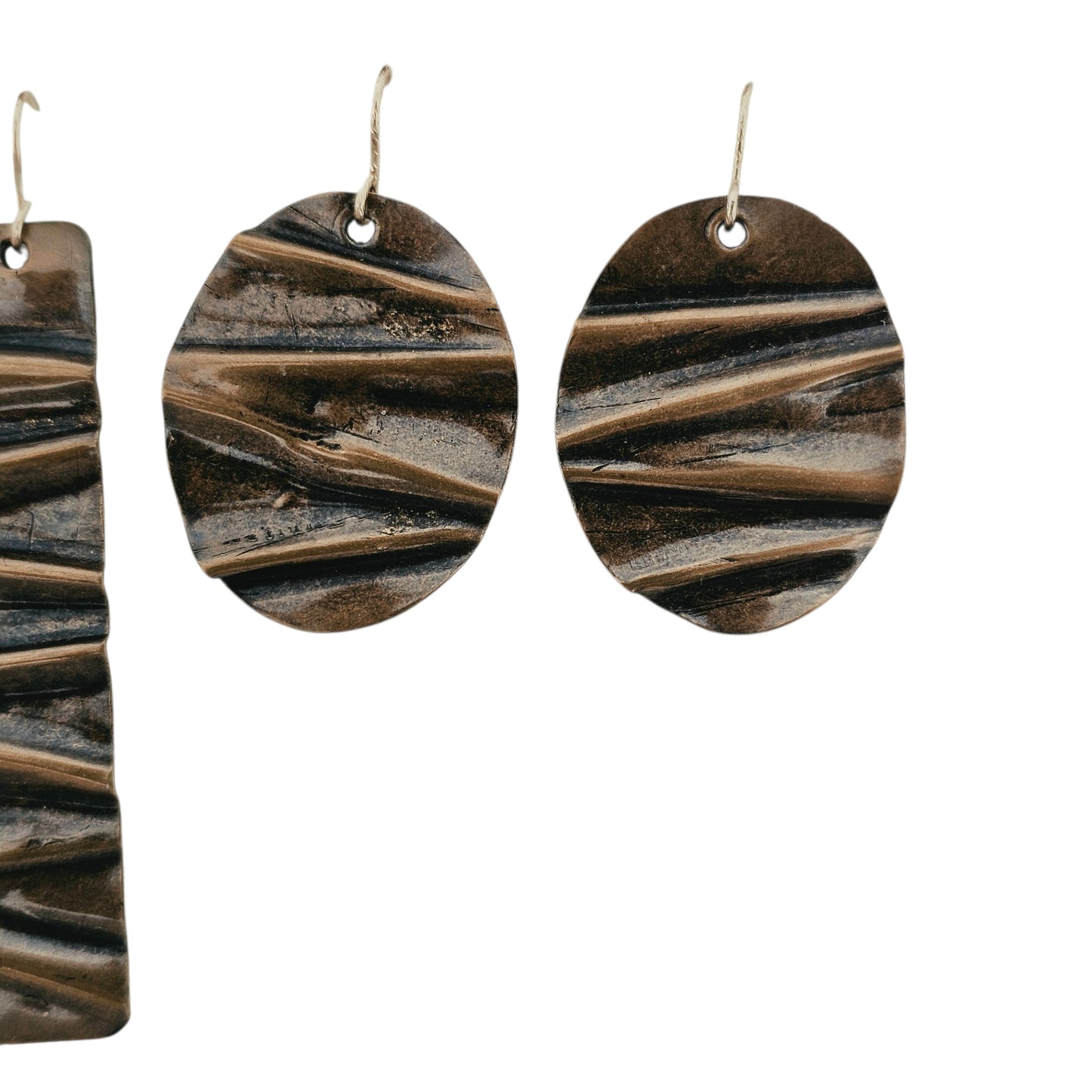 Tidal sands antique glossy patina earrings