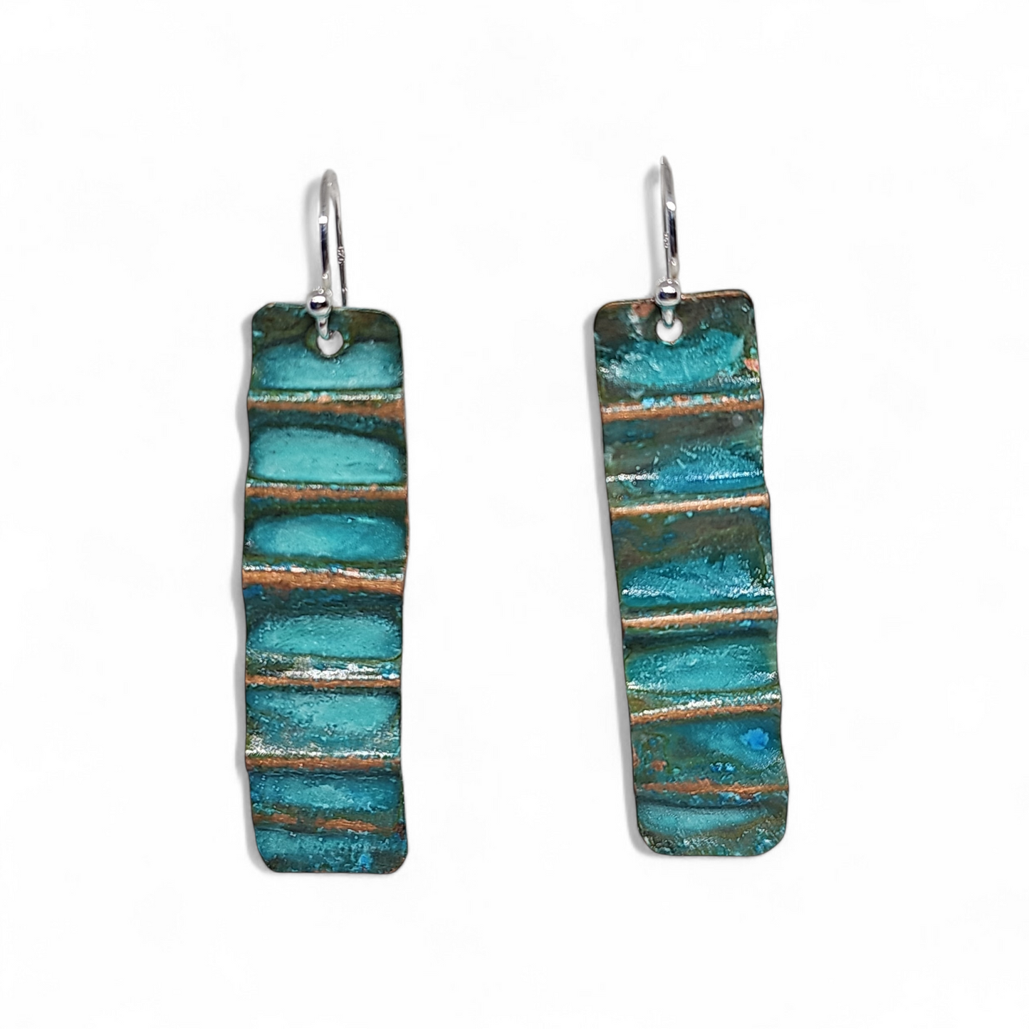 Ocean Treasure Patina Linear Drop Earring