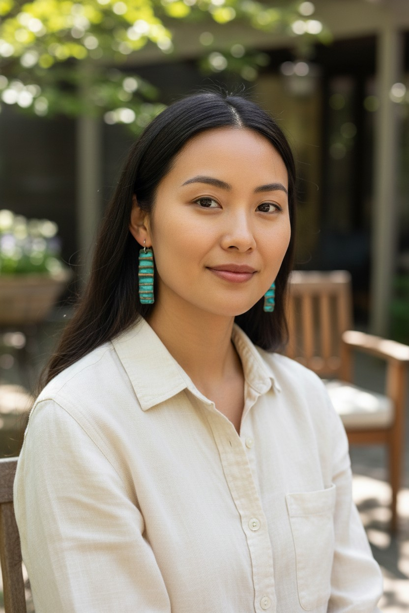 Ocean Treasure Patina Linear Drop Earring