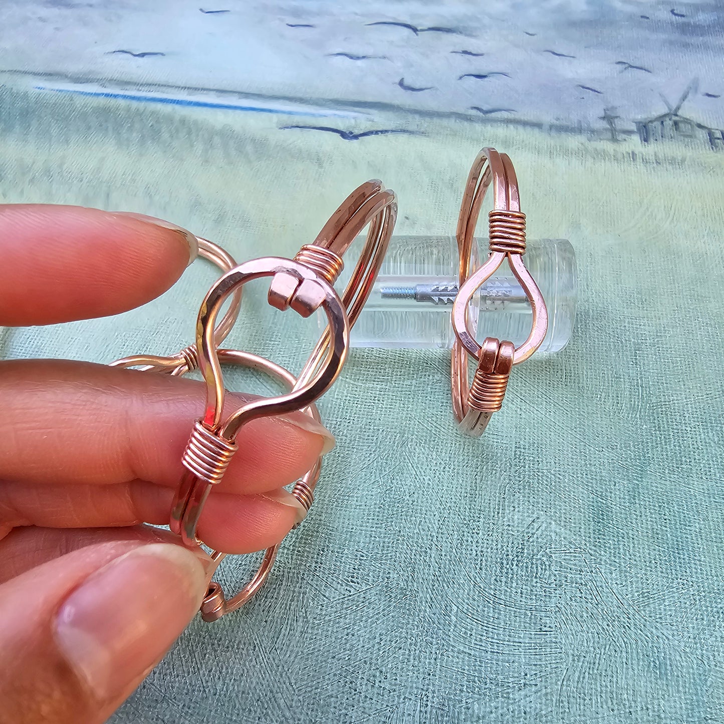 Cove Nautical Marine Hook Bracelet - Handcrafted Heavy Hammered Copper