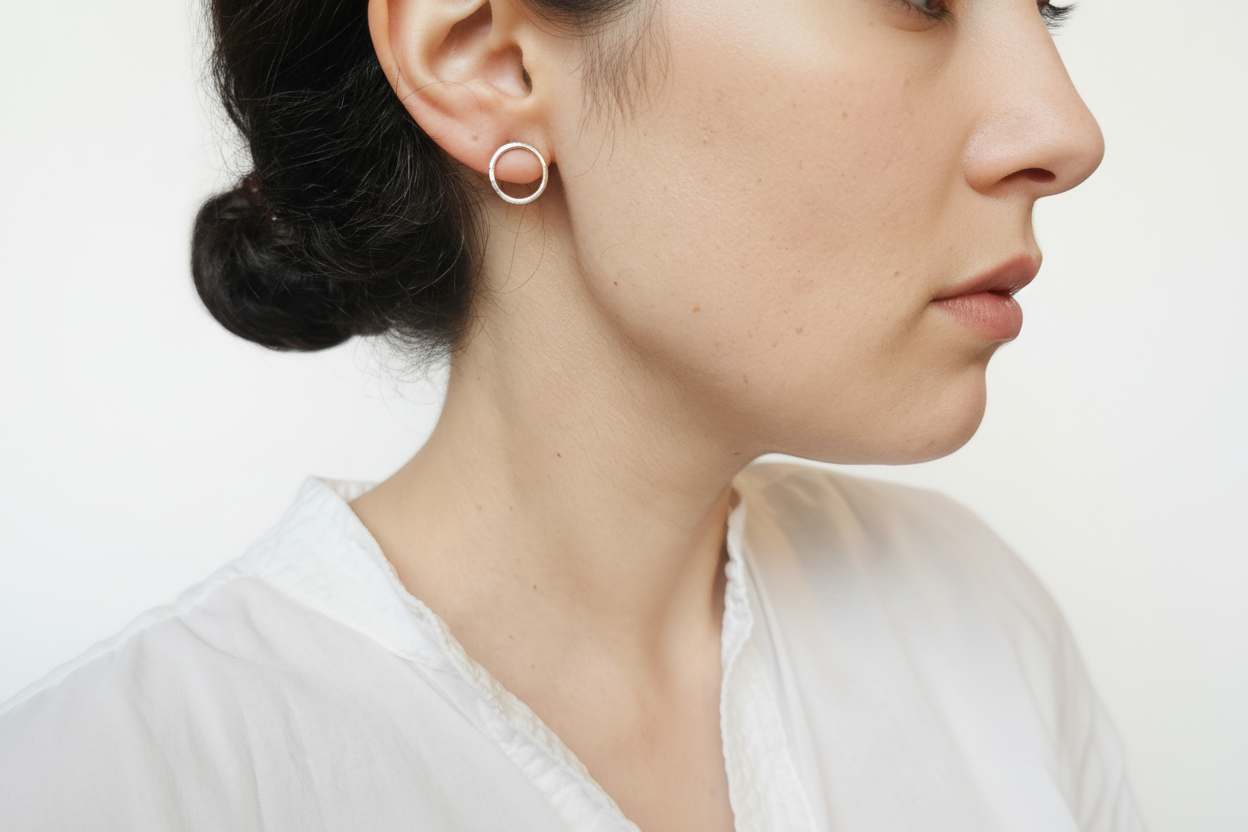 Minimalist Geometric Circle Stud Earrings
