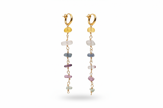 Aligned Clarity Fluorite Huggie Earring