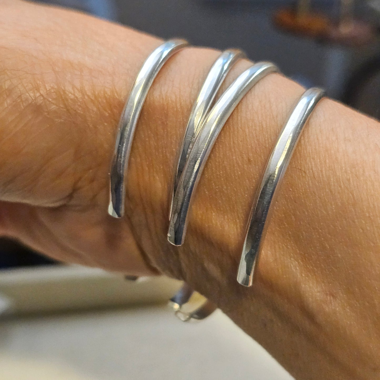 Meridian Slim Line Cuff Sterling Silver | 14K Gold-Fill Bracelet