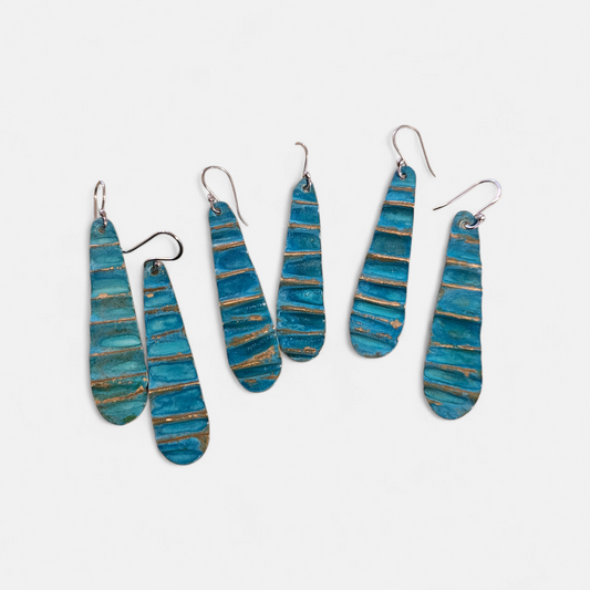 Ocean Treasure Patina Midi Tear Drop Earring
