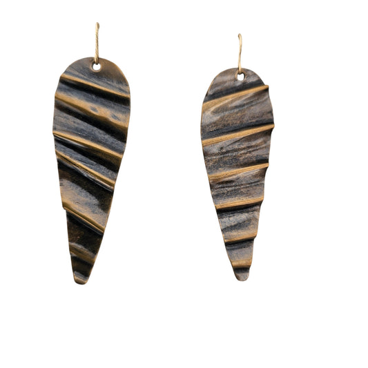 Tidal sands antique glossy patina earrings