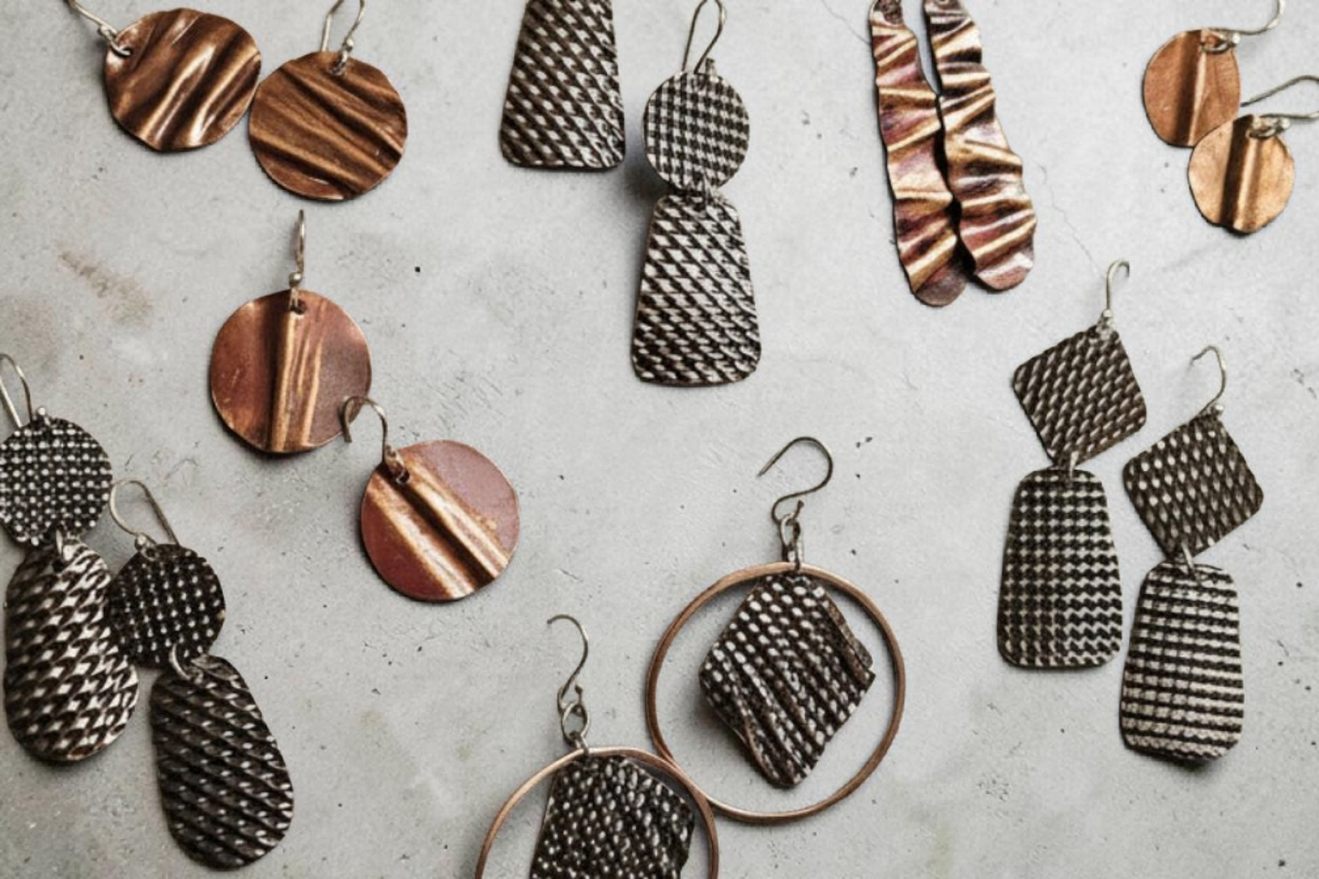 Riven Metals Copper Earrings