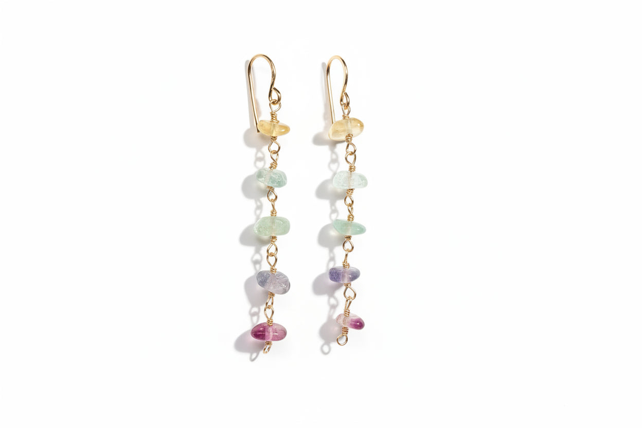 Aligned Clarity Fluorite Earring