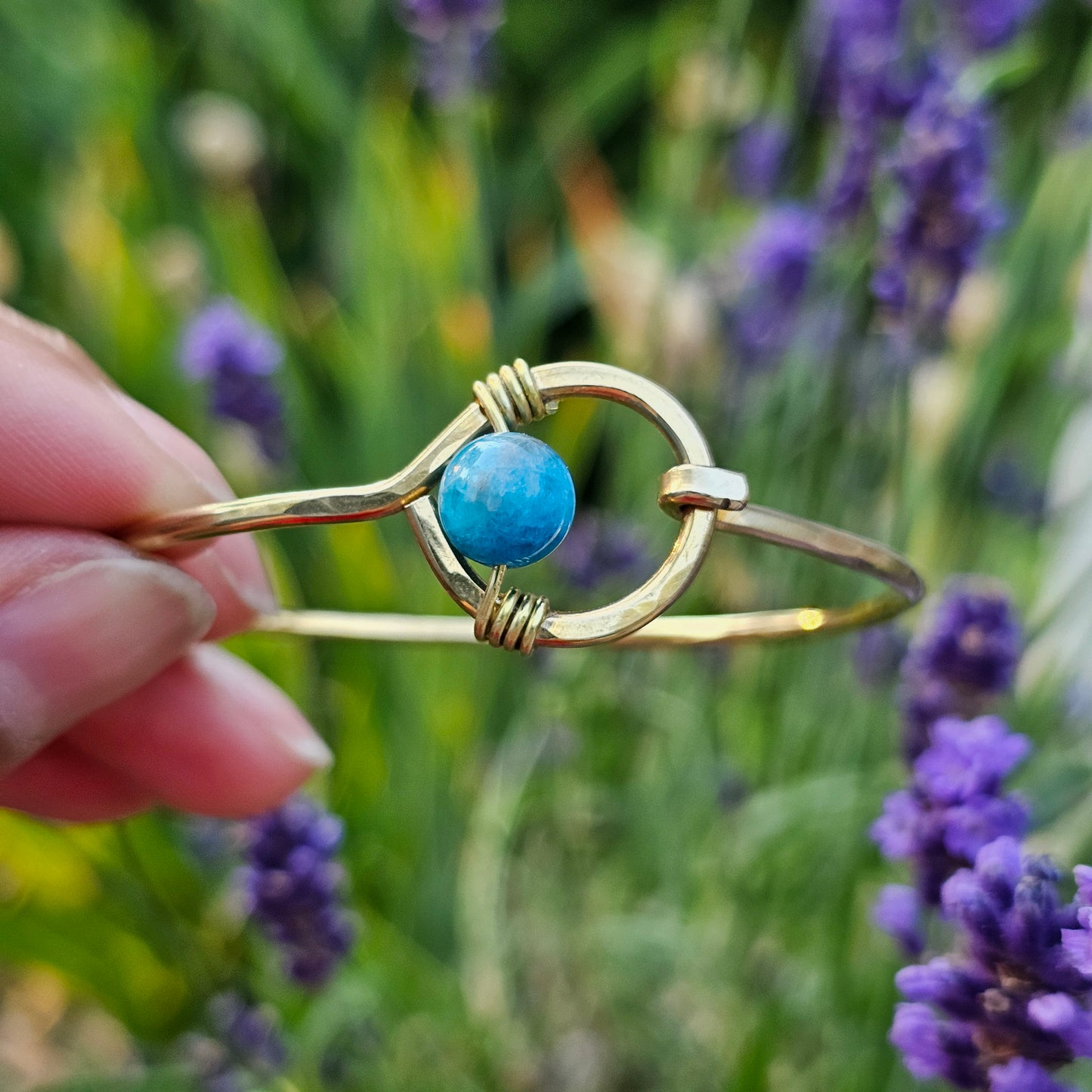 The Eclipse Gemstone Bangle Artisan Brass & Stone