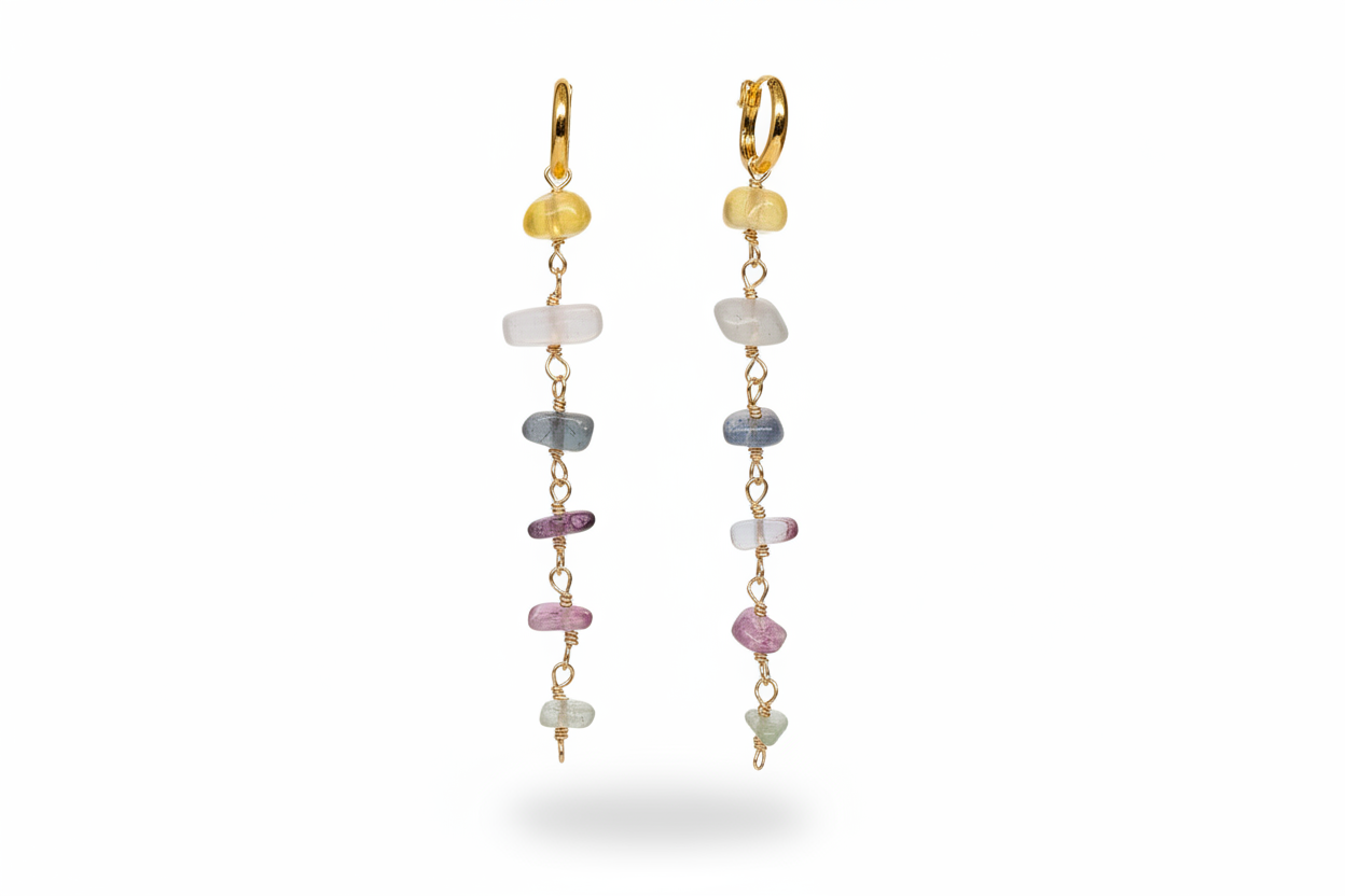 Aligned Clarity Fluorite Huggie Earring