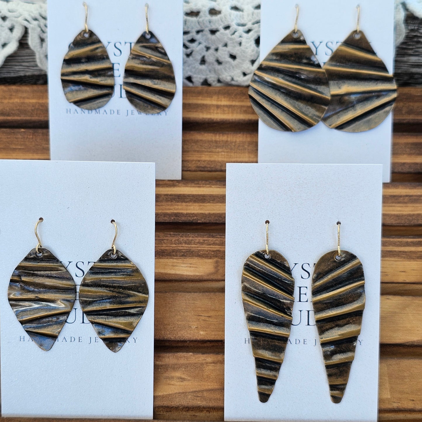 Tidal sands antique glossy patina earrings