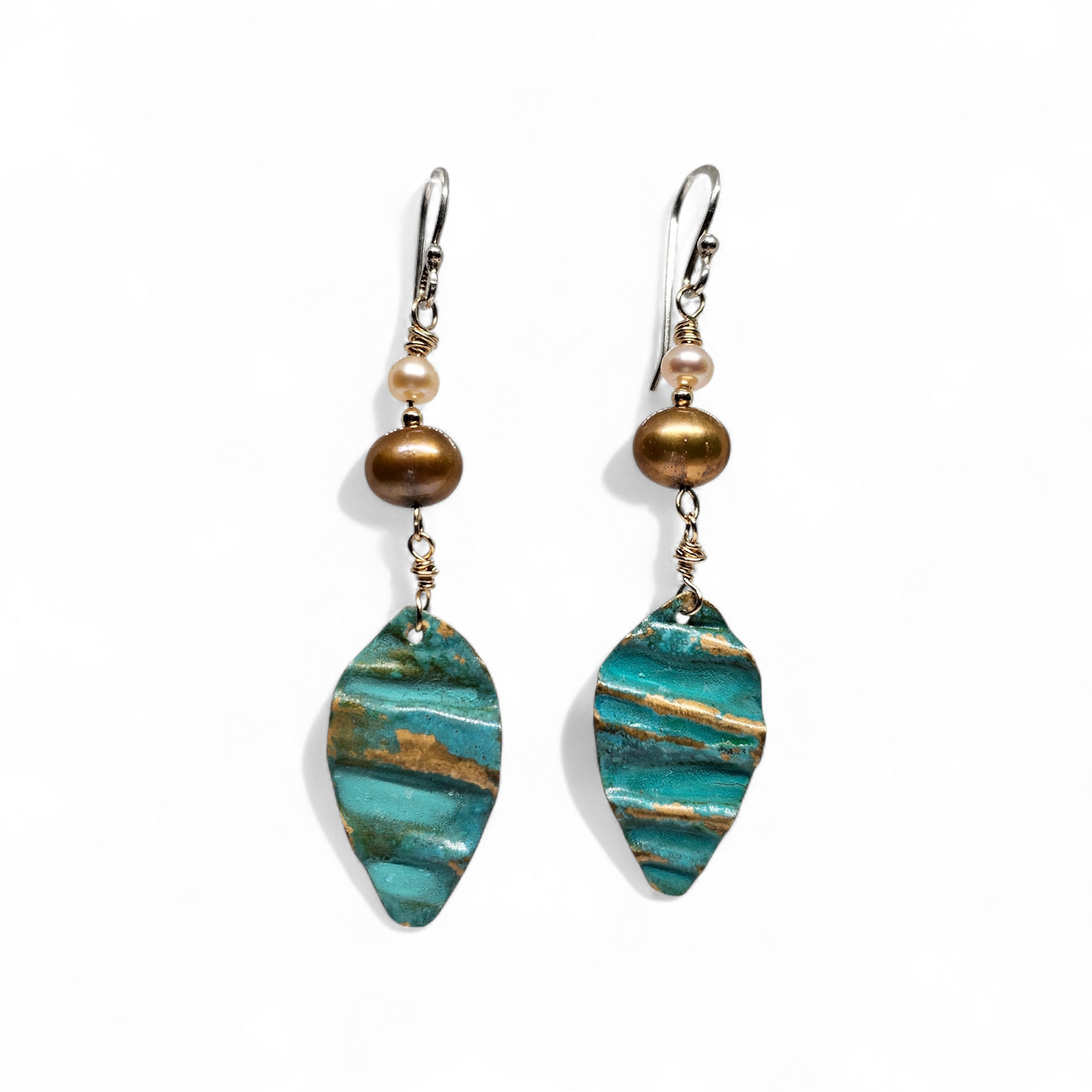 Ocean Treasure Patina Pearl Drop Earring