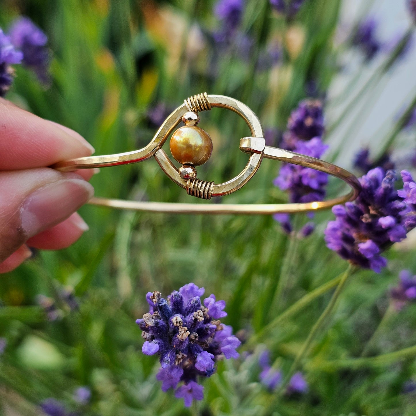 The Eclipse Gemstone Bangle Artisan Brass & Stone