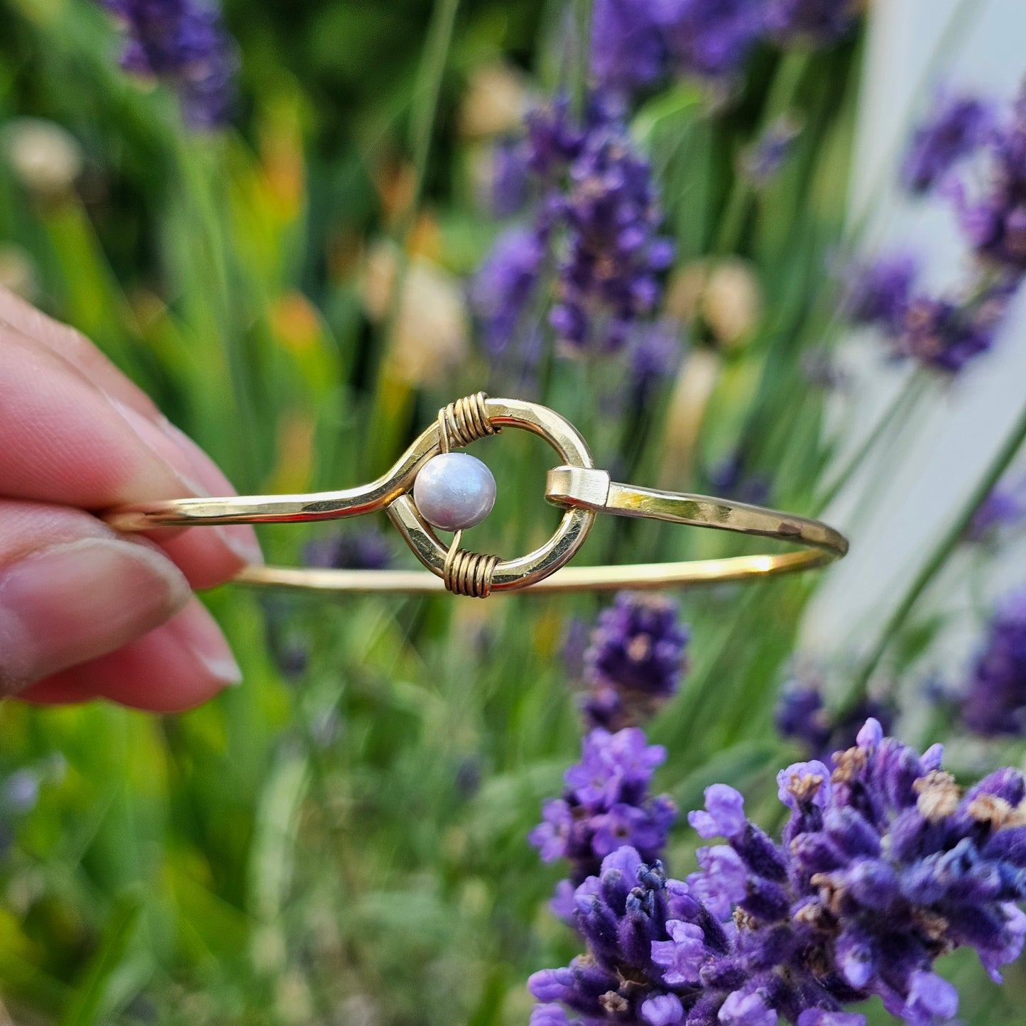 The Eclipse Gemstone Bangle Artisan Brass & Stone