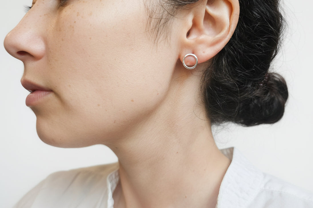 Minimalist Geometric Circle Stud Earrings