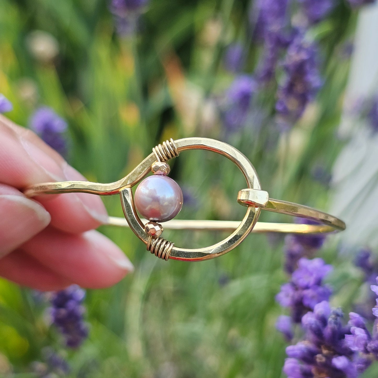 The Eclipse Gemstone Bangle Artisan Brass & Stone