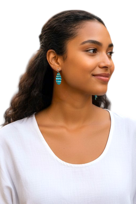 Ocean Treasure Patina Teardrop Earring