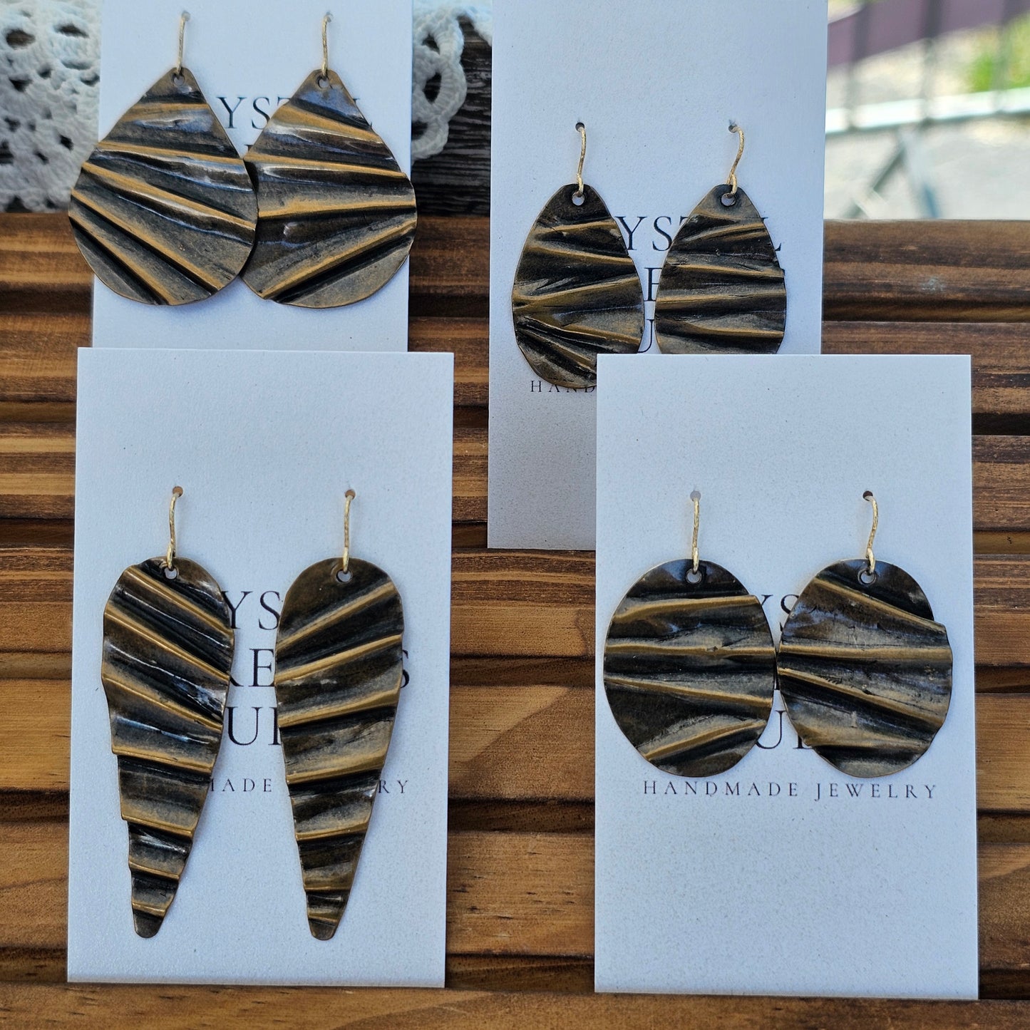 Tidal sands antique glossy patina earrings