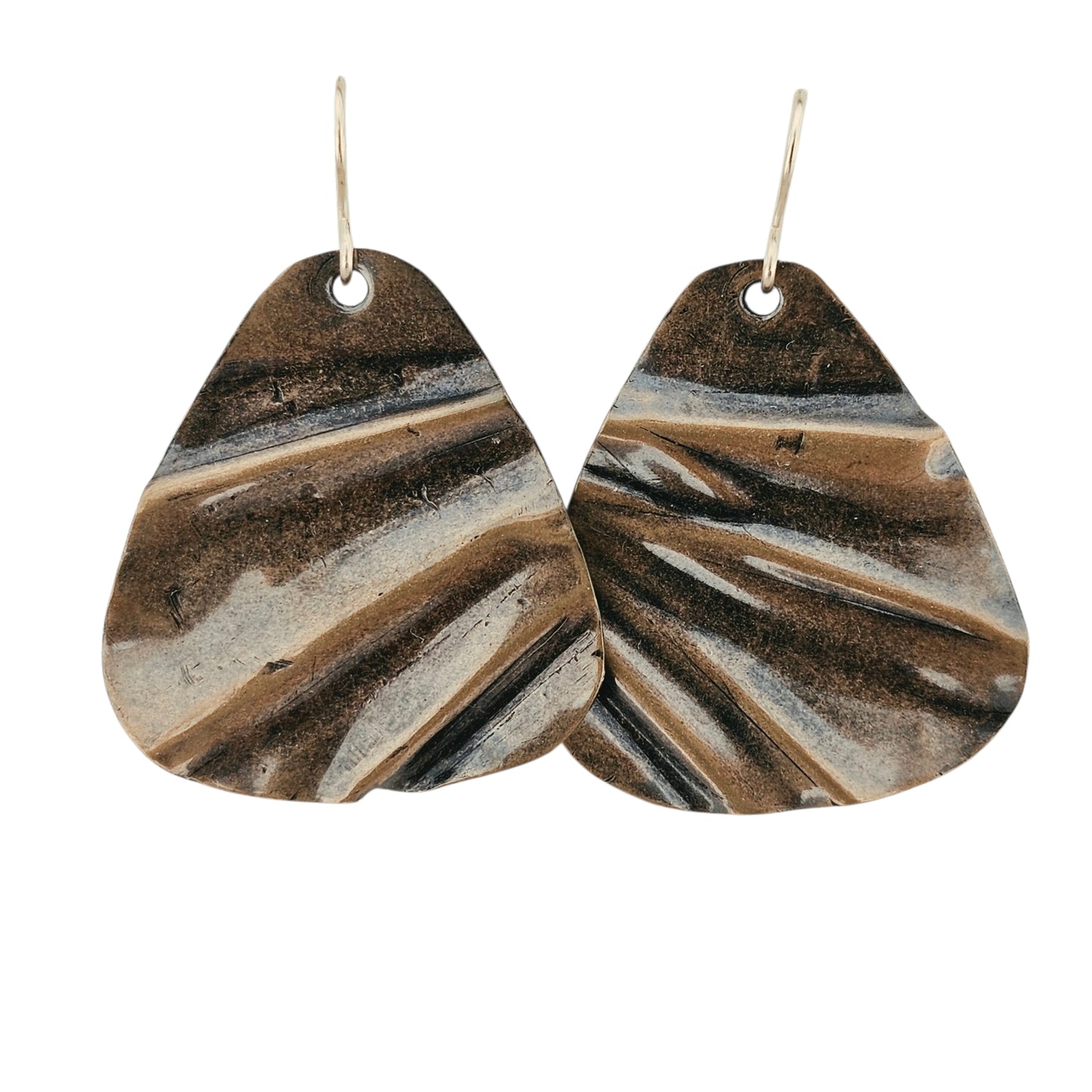 Tidal sands antique glossy patina earrings