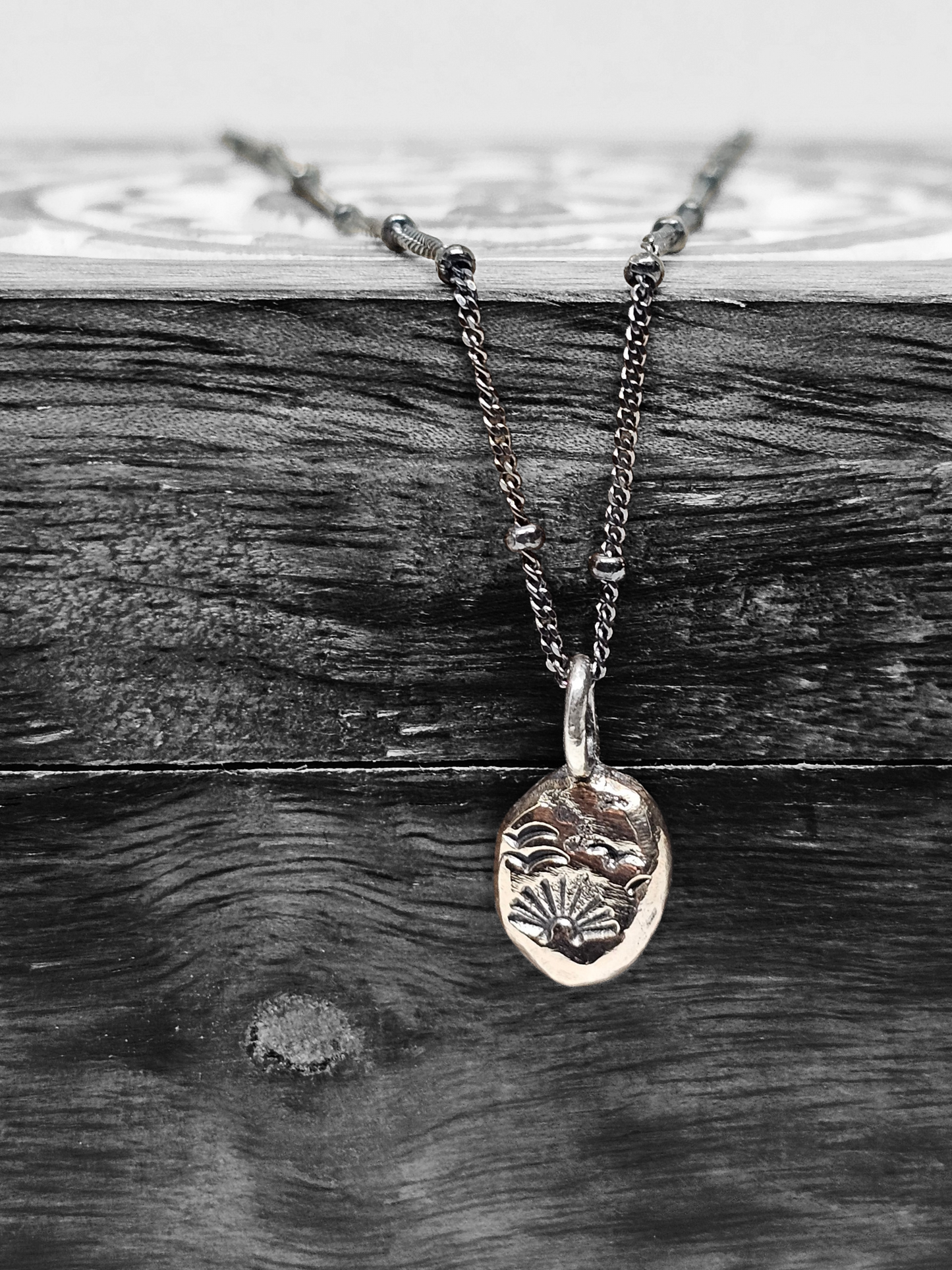 Salty Silver Pebble Pendant Necklace
