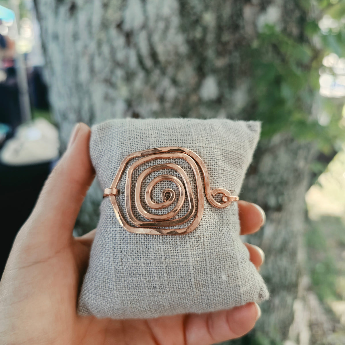 Spiral Copper Hook Latch Bracelet