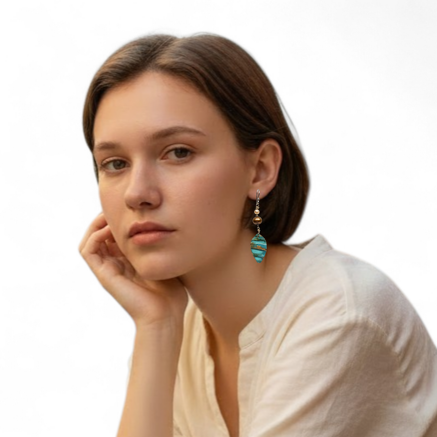 Ocean Treasure Patina Pearl Drop Earring