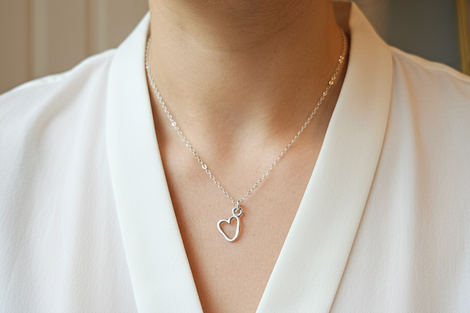 Sweetheart Sterling Silver Charm Necklace