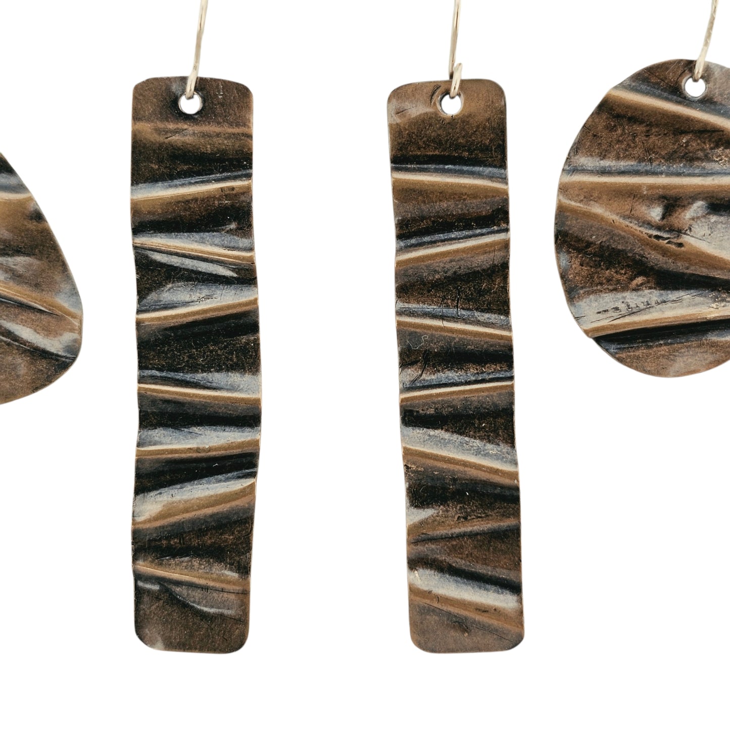 Tidal sands antique glossy patina earrings