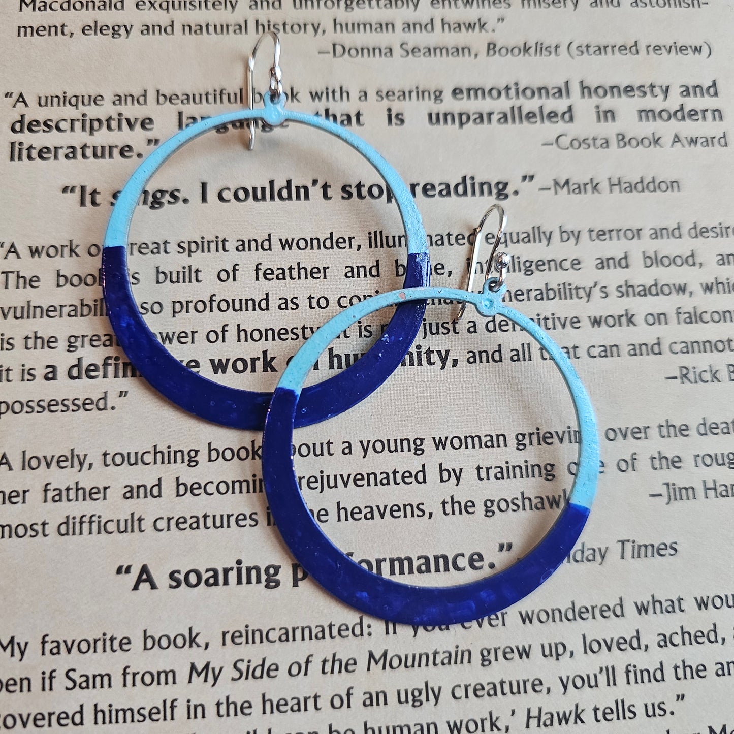 Handcrafted Cobalt & Turquoise Patina Circle Earring