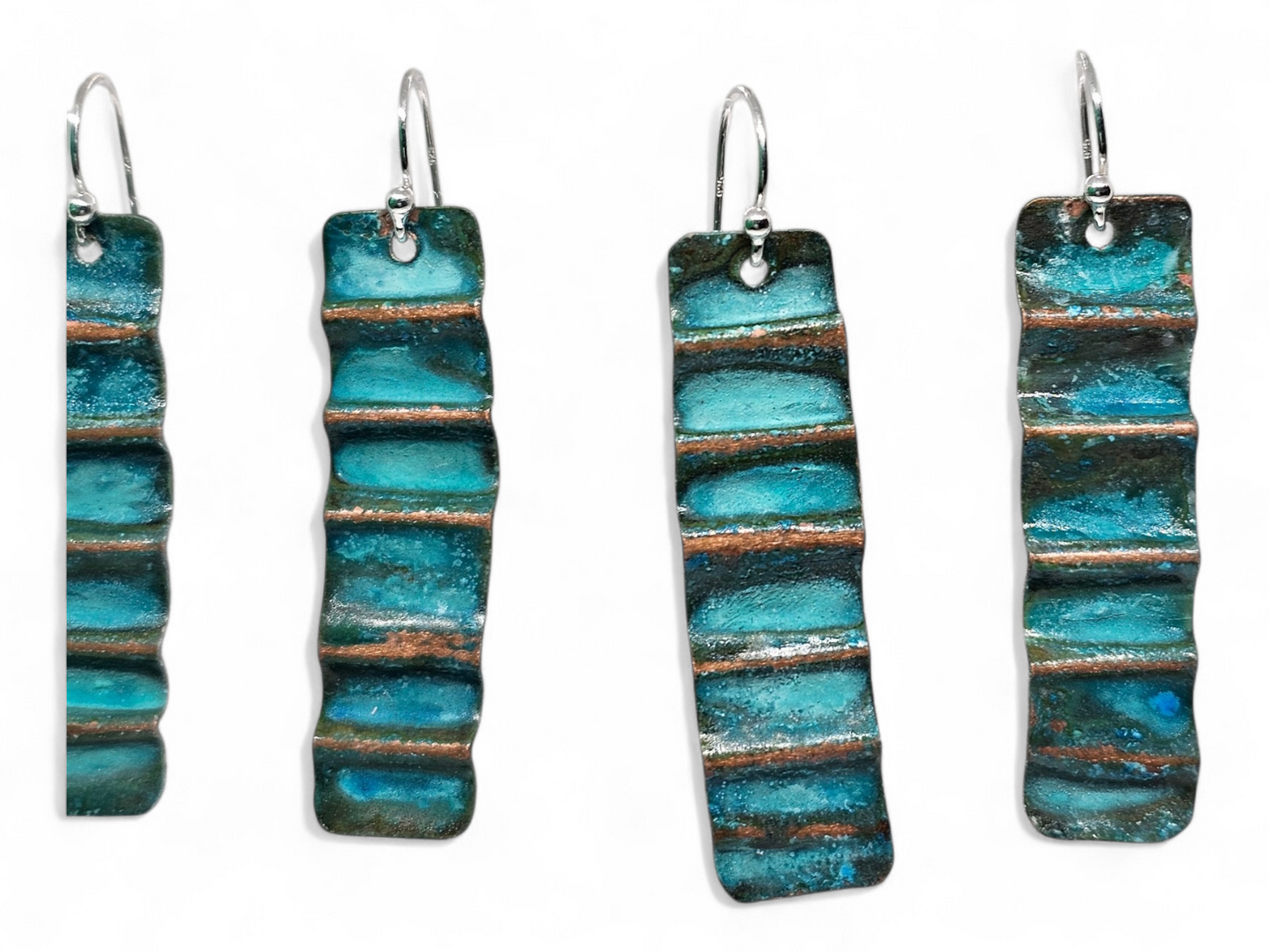 Ocean Treasure Patina Linear Drop Earring
