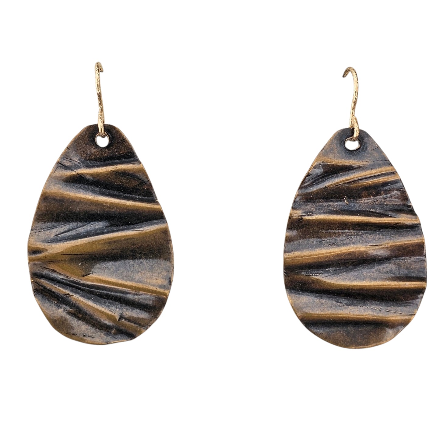 Tidal sands antique glossy patina earrings