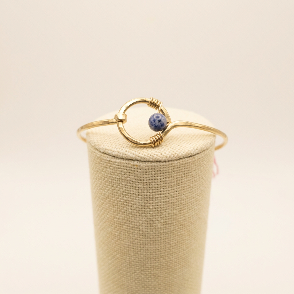 Studio edit of blue stone bracelet
