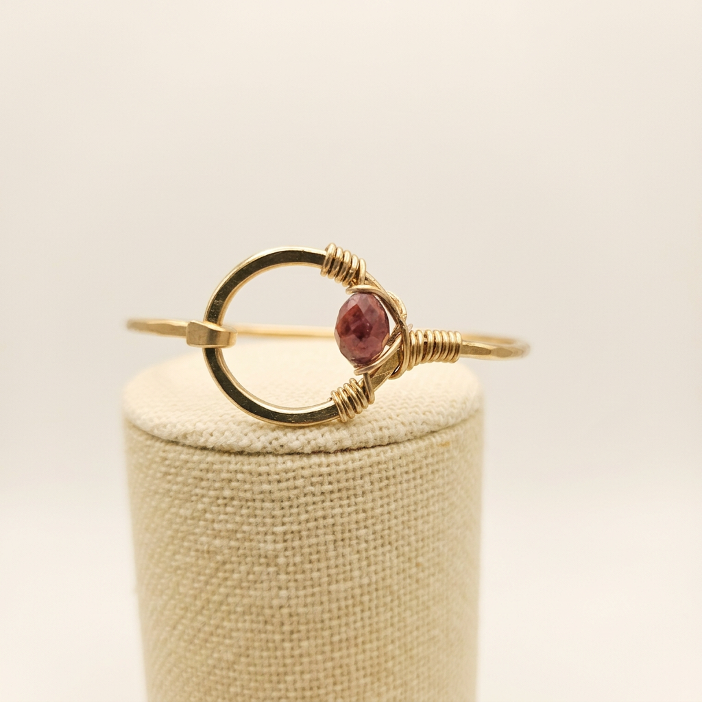 Studio edit of red stone bracelet