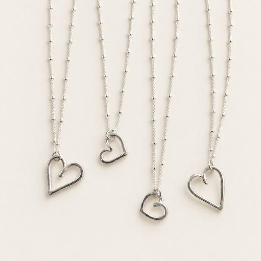 Sweetheart four-necklace studio detail