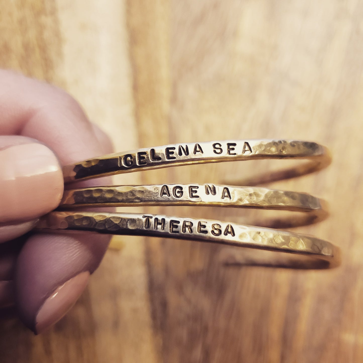 Hammered Name Cuff Bracelet