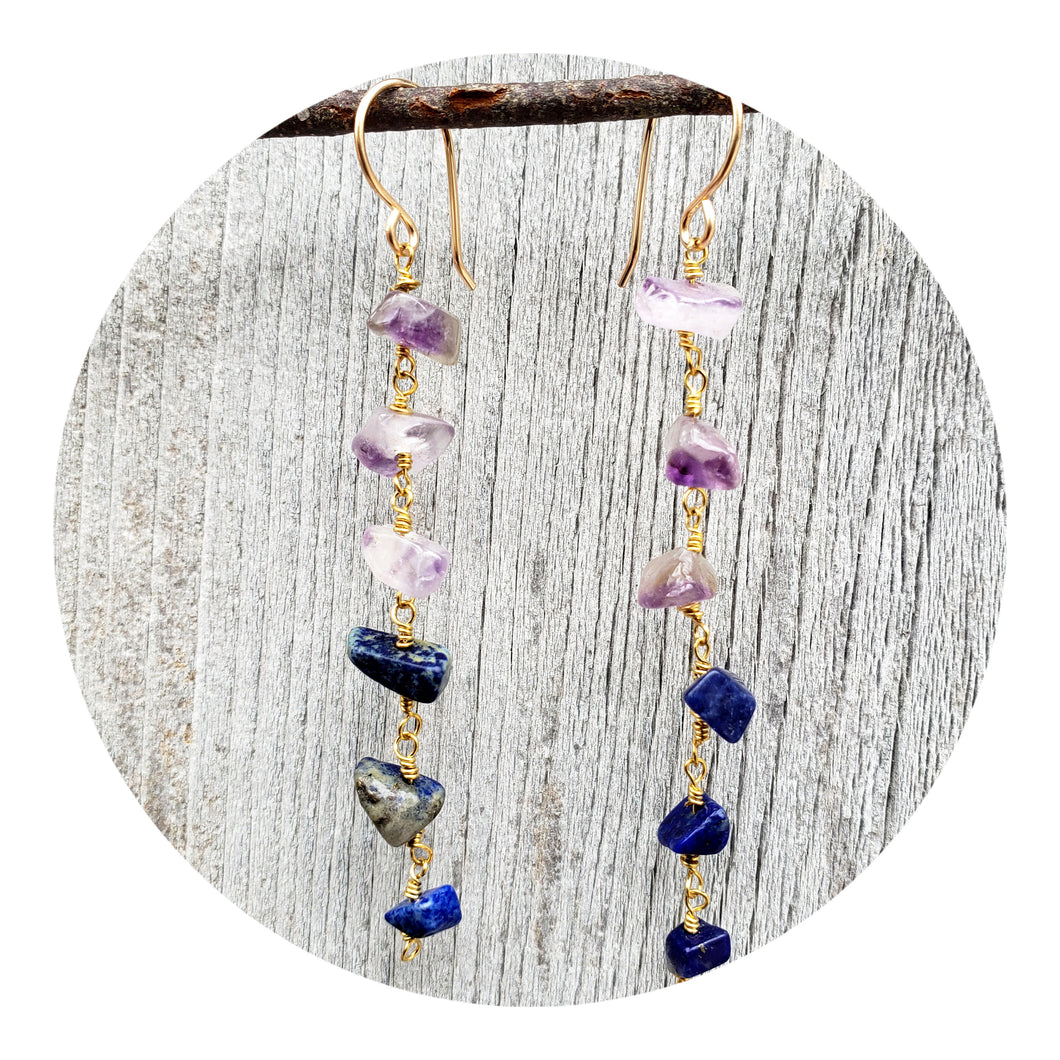 Gemstone Streamer Earring