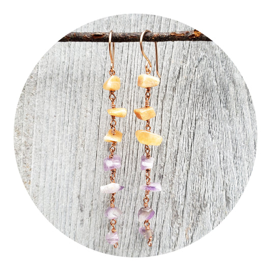 Aligned| Linear Gemstone Earrings