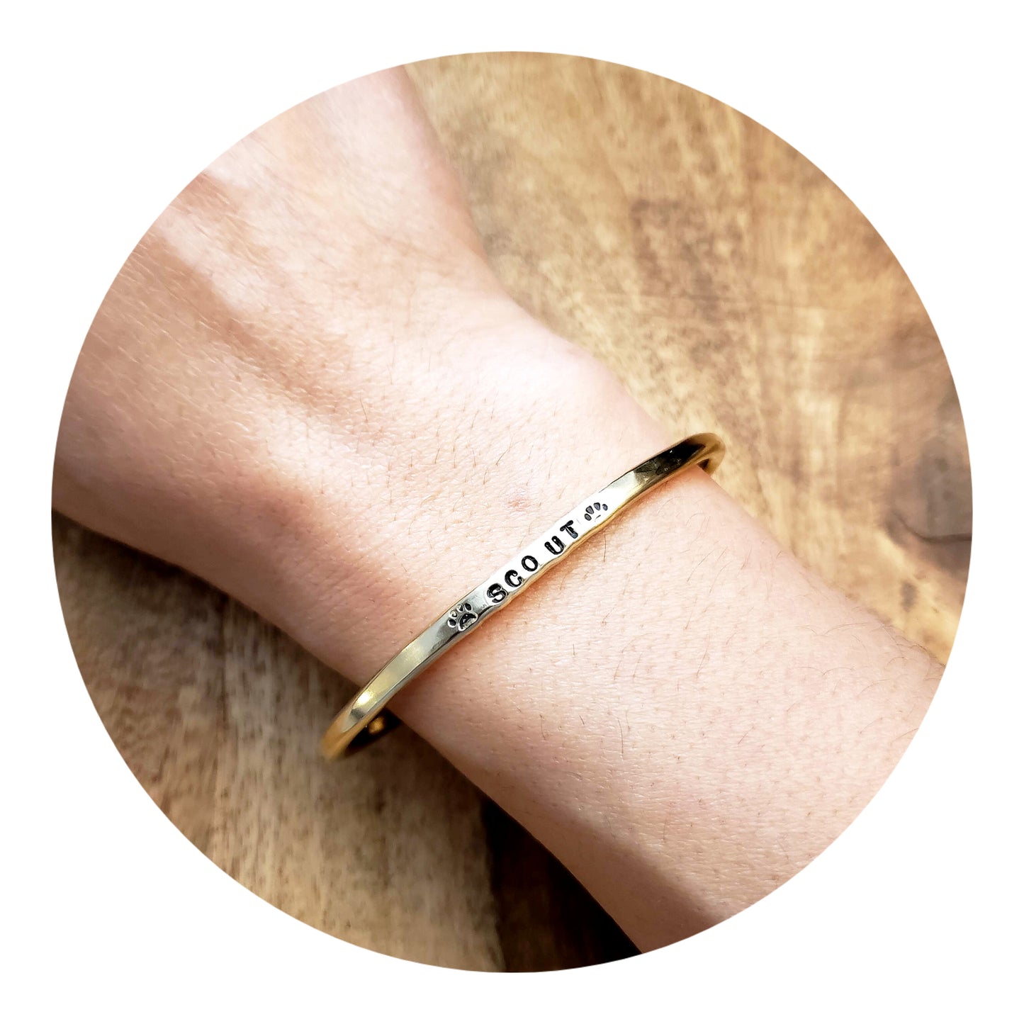 Hammered Name Cuff Bracelet