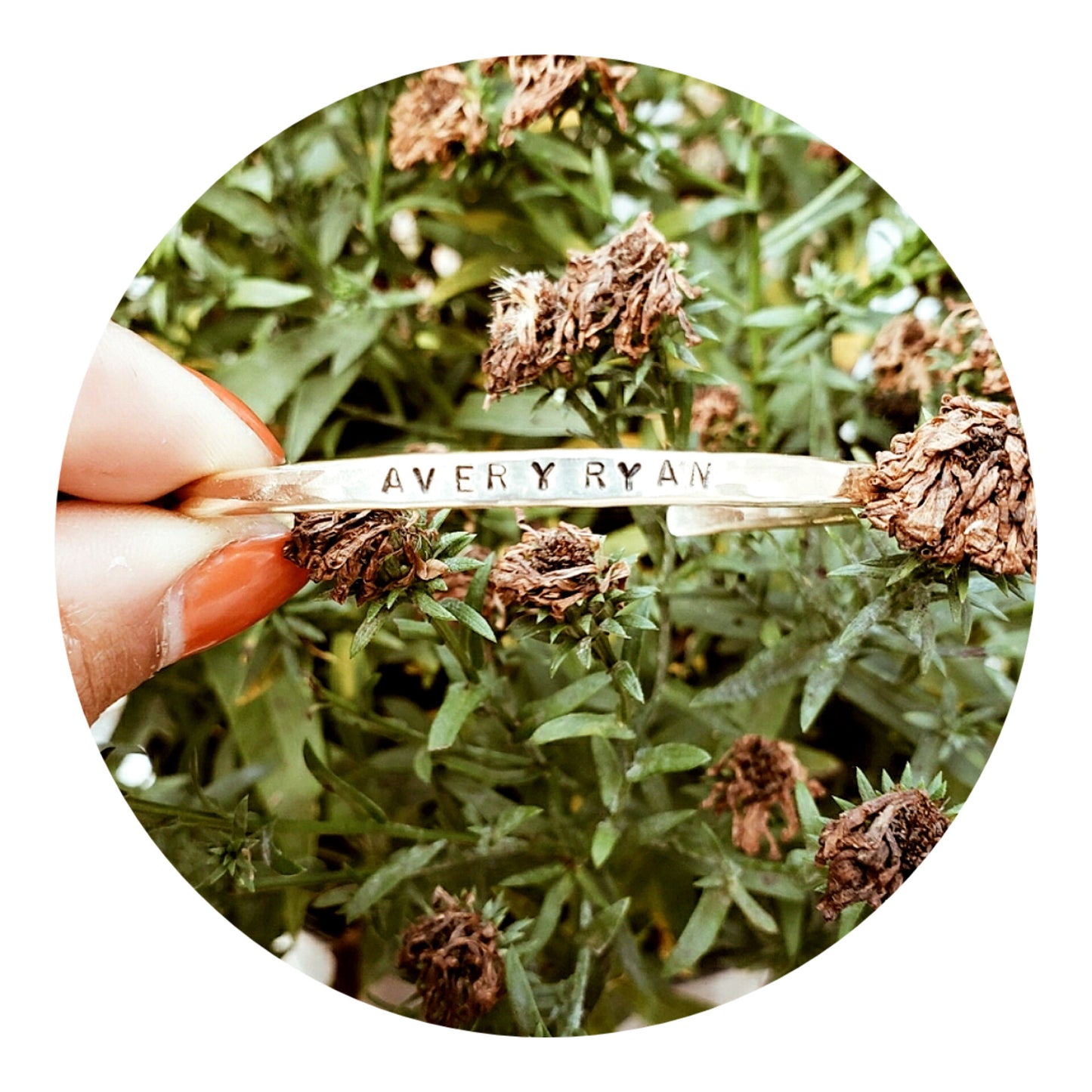 Hammered Name Cuff Bracelet