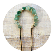 Load image into Gallery viewer, Single Gem Hair Fork ~ Gold
