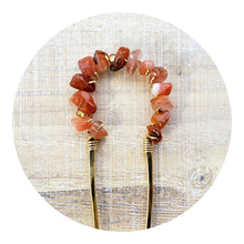 Load image into Gallery viewer, Single Gem Hair Fork ~ Gold

