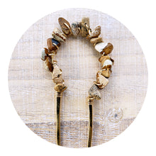 Load image into Gallery viewer, Single Gem Hair Fork ~ Gold
