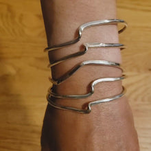 Load and play video in Gallery viewer, Silver cuff bracelet (multiple shapes)
